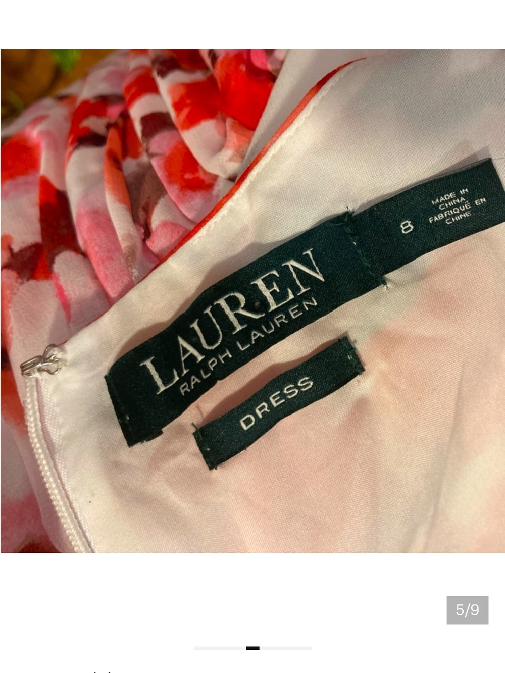 Lauren Ralph Lauren Floral Sleeveless Midi Dress in Red and Pink  NWT - Picture 3 of 7